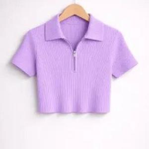 Zip Collared crop top